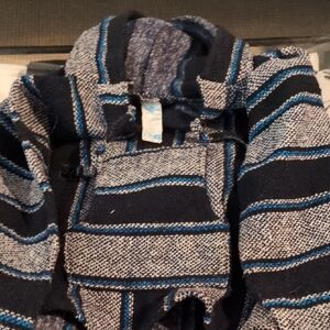 Striped Baja Hoodie with Blue Accents